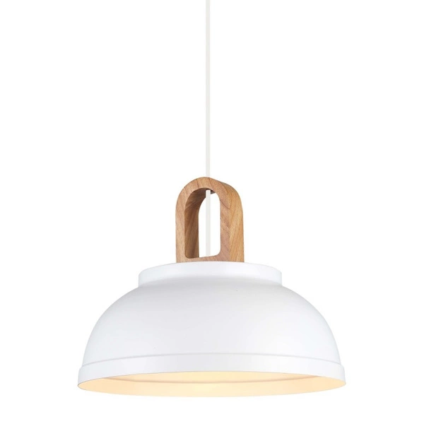 Lampa wisząca Danito śr. 30cm E27 | biały/drewno