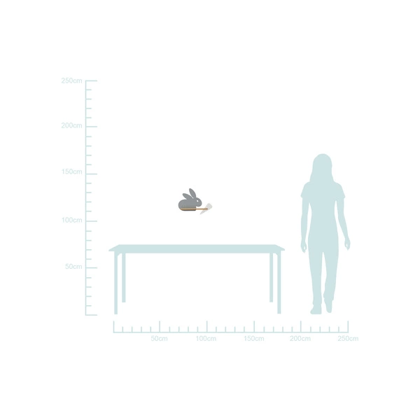 Kinkiet IQ Kids Rabbit z półką, 21-84743, szary/biały, 5W LED, barwa neutralna 4000K