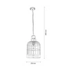 Lampa wisząca Cage 1xE27 maks. 60W chromowany metal/biały metal/przezroczysty kabel PVC 9501102