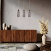 Lampa wisząca Piega 3, złoty/dymiony, 3x40W E14