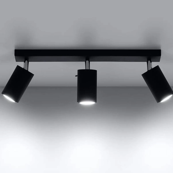 Plafon RING 3 punktowy Stal kolor czarny 12W LED, SL.0093