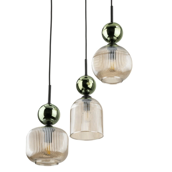 SOPHIA GREEN COGNAC LAMPA WISZĄCA 3XE14