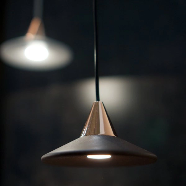 Lampa wisząca nowoczesna TINO 7W ciepła 3000K śr. 9,2cm | czarny/różowe złoto