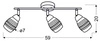 Lampa sufitowa/ścienna JUBLIAT listwa 93-55729 chrom 3xE14 LED