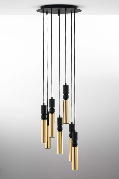 Nowoczesna Lampa wisząca ALAS wys. 35-136cm 7xG10 14W IP20 | Złoty