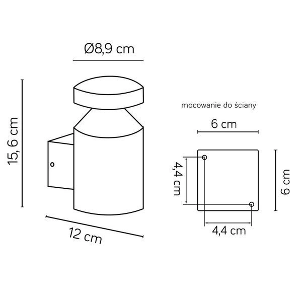 Nowoczesny kinkiet zewnętrzny LED DELTA DL-K100 | ciemny popiel