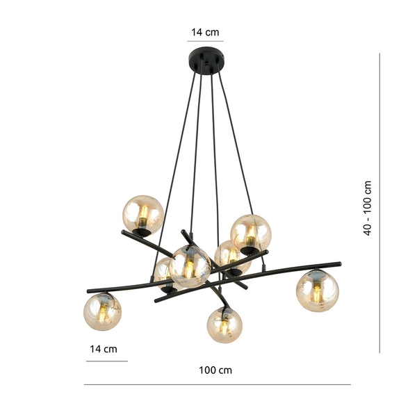Lampa wisząca Emibig ESSA 8 MIODOWY 1204/8
