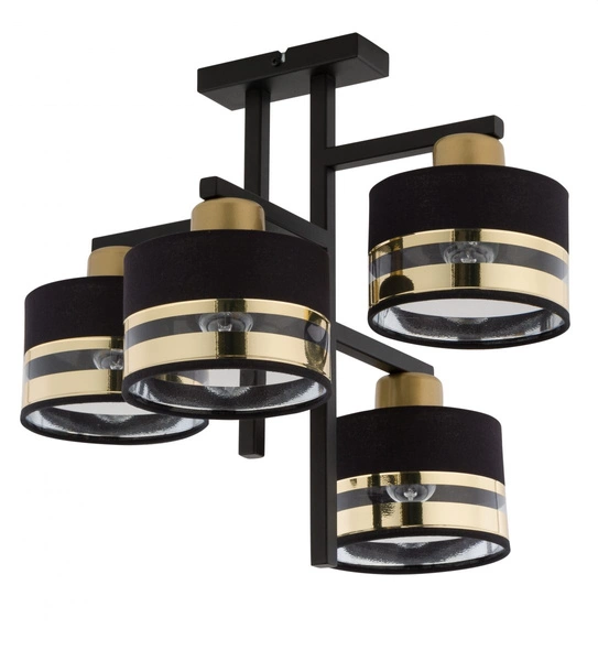 Nowoczesna lampa sufitowa PRO 4 PLAFON czarny/złoty 32145