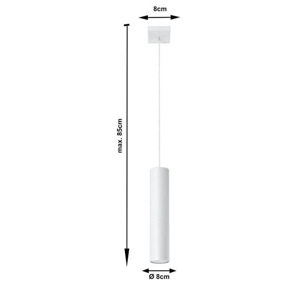 Lampa Wisząca LAGOS 1 Biała stal, GU10, 40W, SL.0323