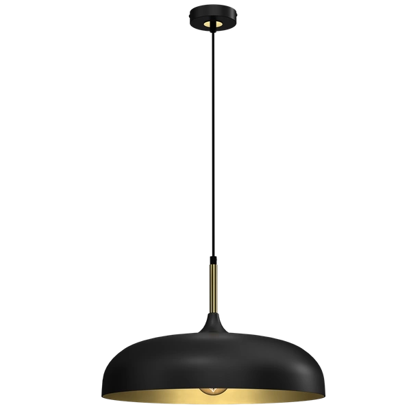 Lampa wisząca LINCOLN, MLP7898, 45 cm, czarny/złoty, 1x60W E27