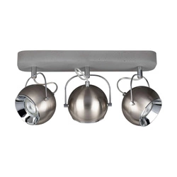Betonowa lampa sufitowa Ball w zestawie 3xLED GU10 5W Szary Beton/Satynowy Metal 5131336