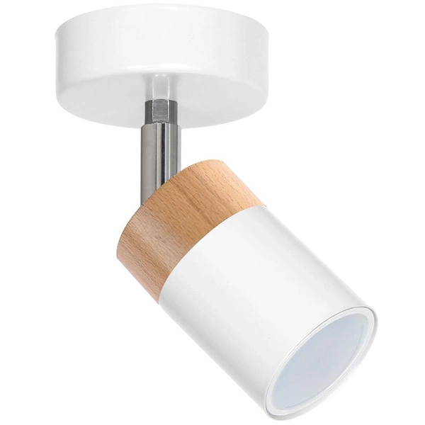 Lampa sufitowa/kinkiet JOKER, MLP6299, biały/drewno/chrom, 1x8W GU10