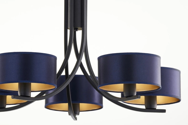 Klasyczny Żyrandol ARTHUR wys. 71cm 5xE27 15W IP20 | czarny