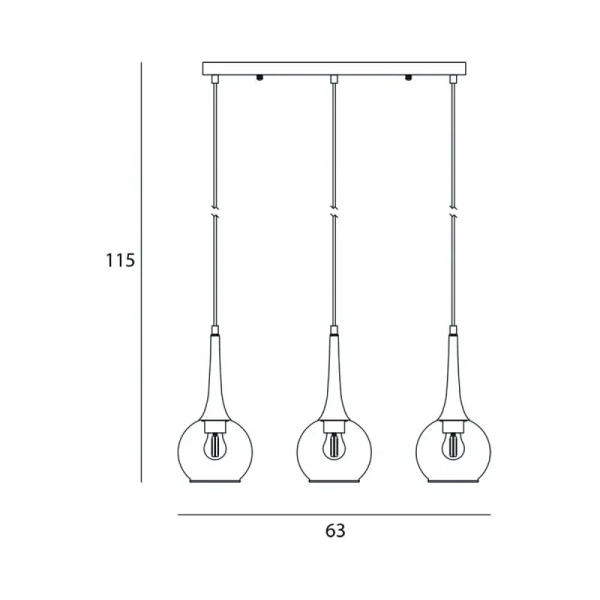 Lampa wisząca Italux Favera PND-42361-3-BRO-AMB