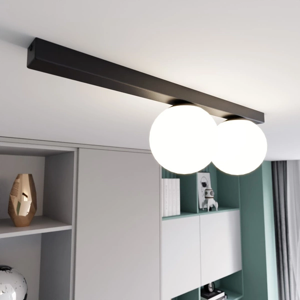 Lampa sufitowa Emibig FIT 2 Czarny/OPAL 1124/2