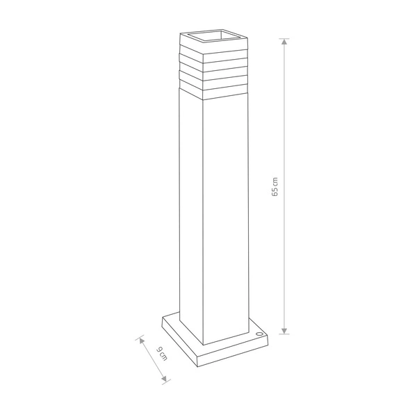 Słupek zewnętrzny ogrodowy OIR czarny 65cm 9158