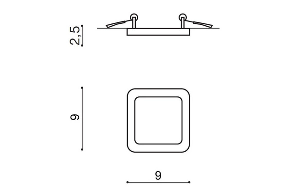Azzardo SLIM 9 SQUARE 3000K IP44 WHITE 2830