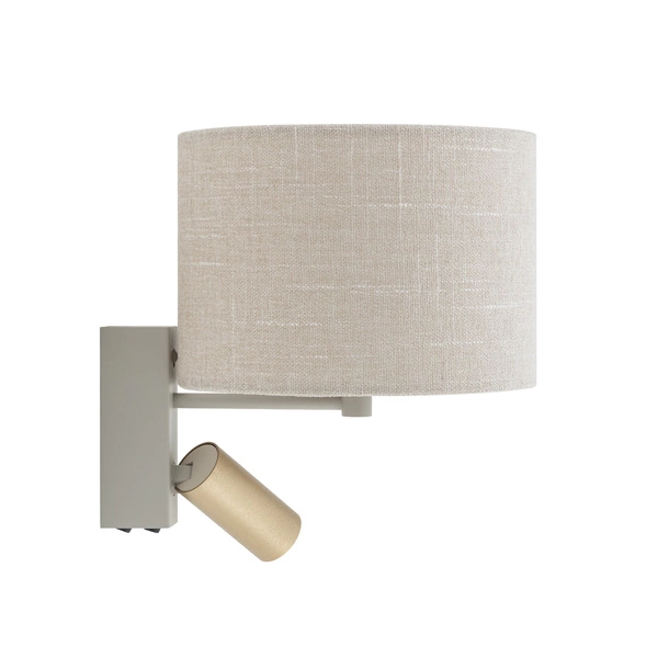 Kinkiet SANTANA A E27+miniGU10 wys.30cm szer.23cm włącznik | Kremowy-Silk gray 11654