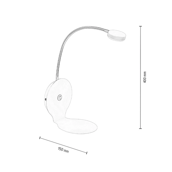 Lampa ścienna ARLES biała z małą okrągłą półką 5850102