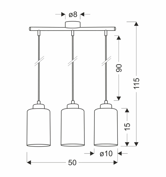 Lampa wisząca ASPRA, 33-16270, czarny/bursztynowy/transparentny, 3x60W E27