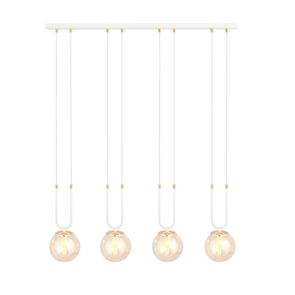 Lampa wisząca Emibig GLAM 4 Biały/MIODOWY 1117/4