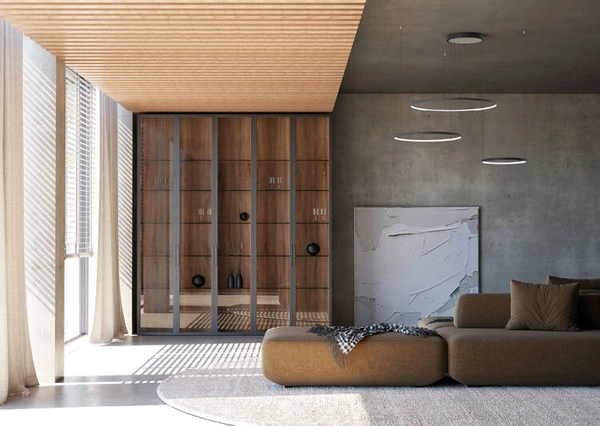 Lampa wisząca CIRCOLO LED szer. 125cm 45W barwa ciepła 3000K | czarny 10817