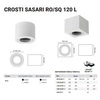 Oprawa sufitowa spot tuba natynkowa CROSTI SASARI RO 120 L czarny śr. 16cm