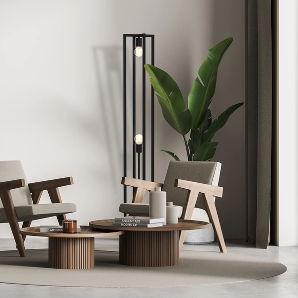 Lampa podłogowa ARNOLD, MLP8566, czarna, 2x60W E27