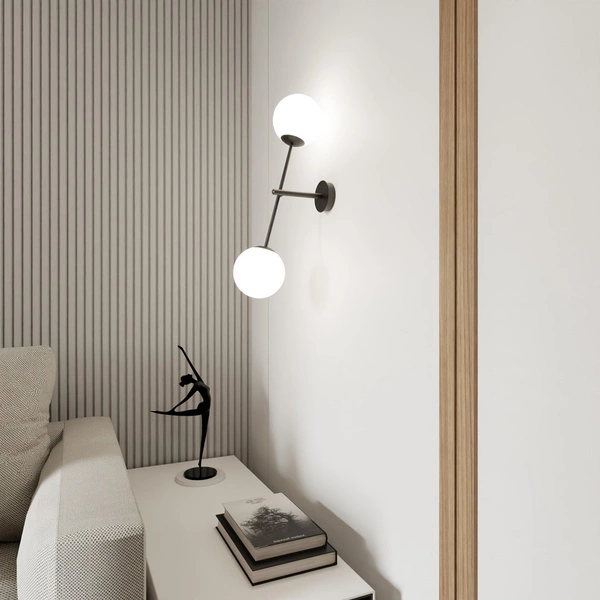 Kinkiet Emibig LINEAR K2 Czarny/OPAL 1169/K2