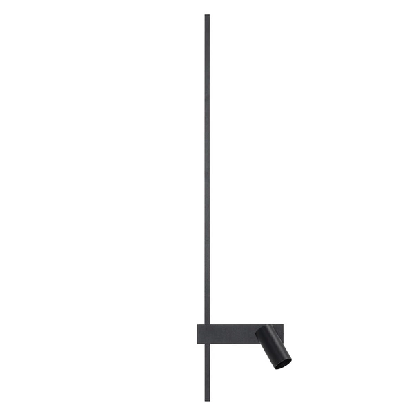 Lampa ścienna EASY LED LEFT wys.18cm dług.80cm miniGU10 + LED 11W 3000K 380lm IP20 11425 | Czarny