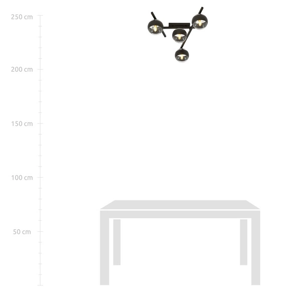 Lampa sufitowa Emibig SMART 4 Czarny/STRIPE 1105/4