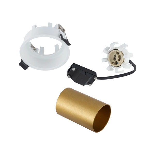 Regulowana lampa podtynkowa MONO SLIDE śr. 8,3cm GU10 | złoty/biały 10798