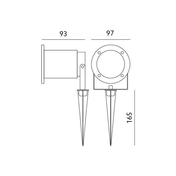 Reflektor ogrodowy BLAKE 2 czarny GU10
