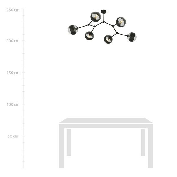 Lampa sufitowa Emibig SPACE 6 Czarny/STRIPE 1135/6