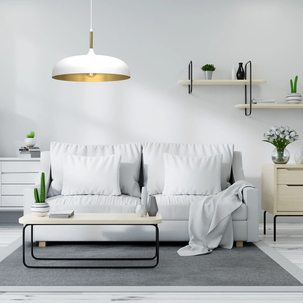 Lampa wisząca LINCOLN, MLP7899, 45 cm, biały/złoty, 1x60W E27