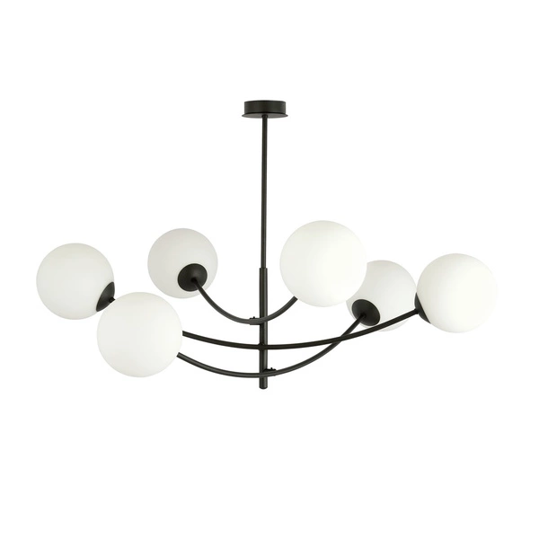 Lampa sufitowa Emibig HUNTER 6 Czarny/OPAL 1102/6