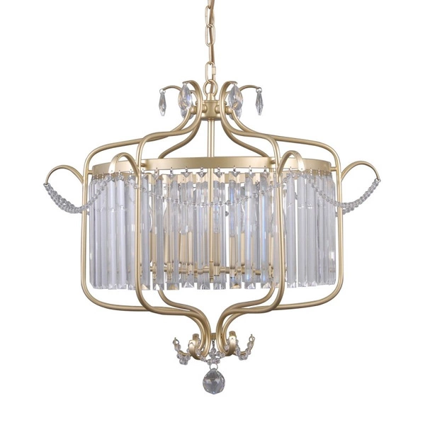 Lampa wisząca RINALDO śr. 66cm 6xE14 | srebrny szampański/transparentny