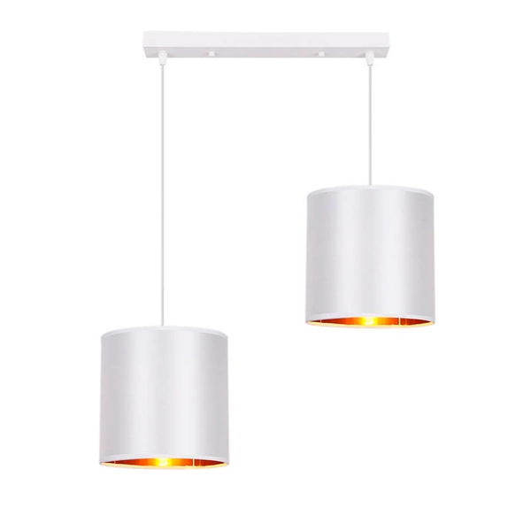 Lampa wisząca ATLANTA, biały/złoty, 2x40W E27