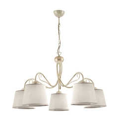 Klasyczny Żyrandol KAMELIA wys. 80cm 5xE27 15W IP20 | Ecrie