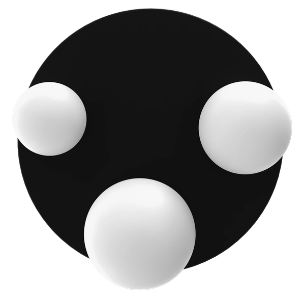 Nowoczesna lampa sufitowa BIBIONE, MLP8390, czarna z białymi kloszami, 3x25W G9