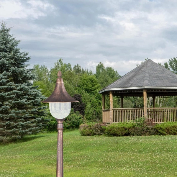 Lampa ogrodowa stojąca K-8129 CZARNY/ZŁOTY z serii BOSTON