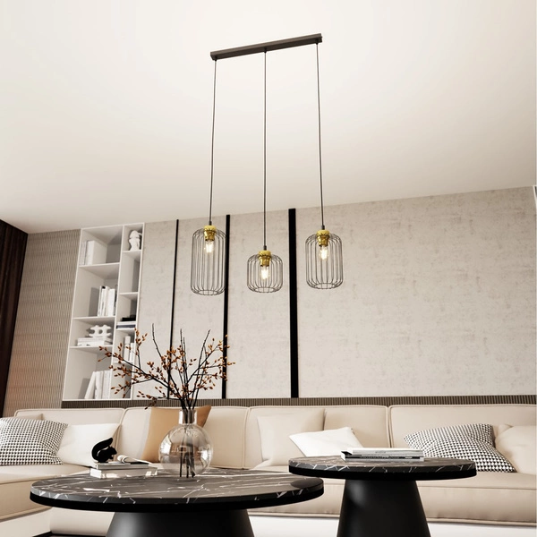 Lampa wisząca Emibig VANDER 3 BL GOLD 1364/3