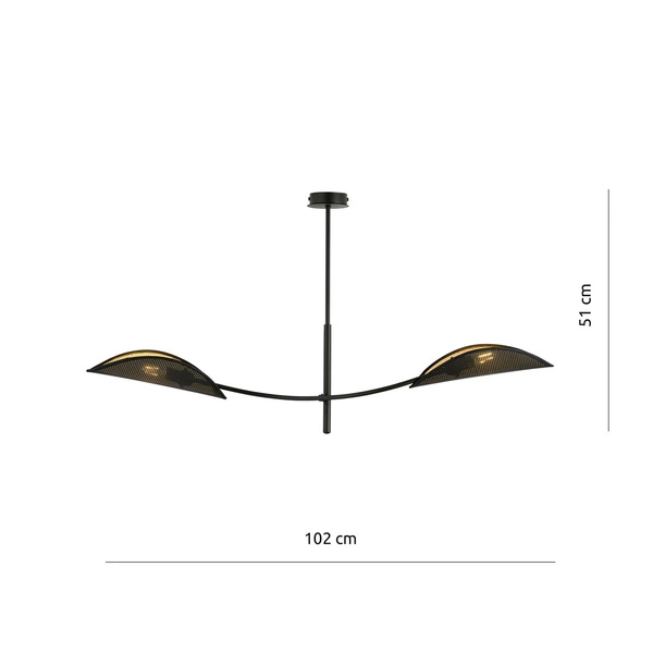 Lampa sufitowa Emibig LOTUS 2 Czarny/GOLD 1106/2