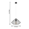 Lampa Wisząca UMBERTO Czarna Stal, E27 60W, SL.0294