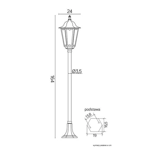 Lampa stojąca masztowa zewnętrzna Retro Classic K 5002/1 | czarny