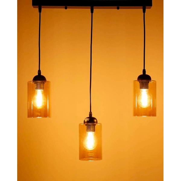 Lampa wisząca BISTRO, czarny/brązowy, 3x40W E27
