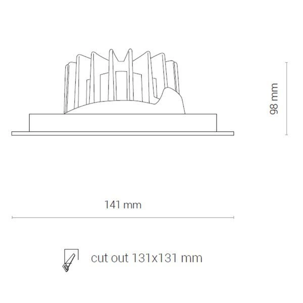 Lampa sufitowa wpuszczana DIA 18W LED 4000K | biały czarny 8721
