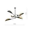 Lampa sufitowa Emibig LOTUS 6 Czarny/GOLD 1106/6