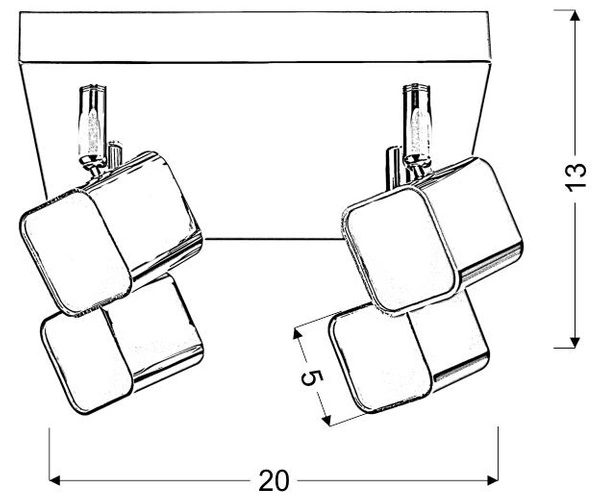 Nowoczesna lampa sufitowa FORMA 4x4W LED, chrom/biały, barwa ciepła 3000K, 98-62062