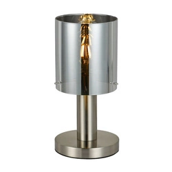 Lampa stołowa SARDO wys. 33cm E27 | nikiel/dymiony
